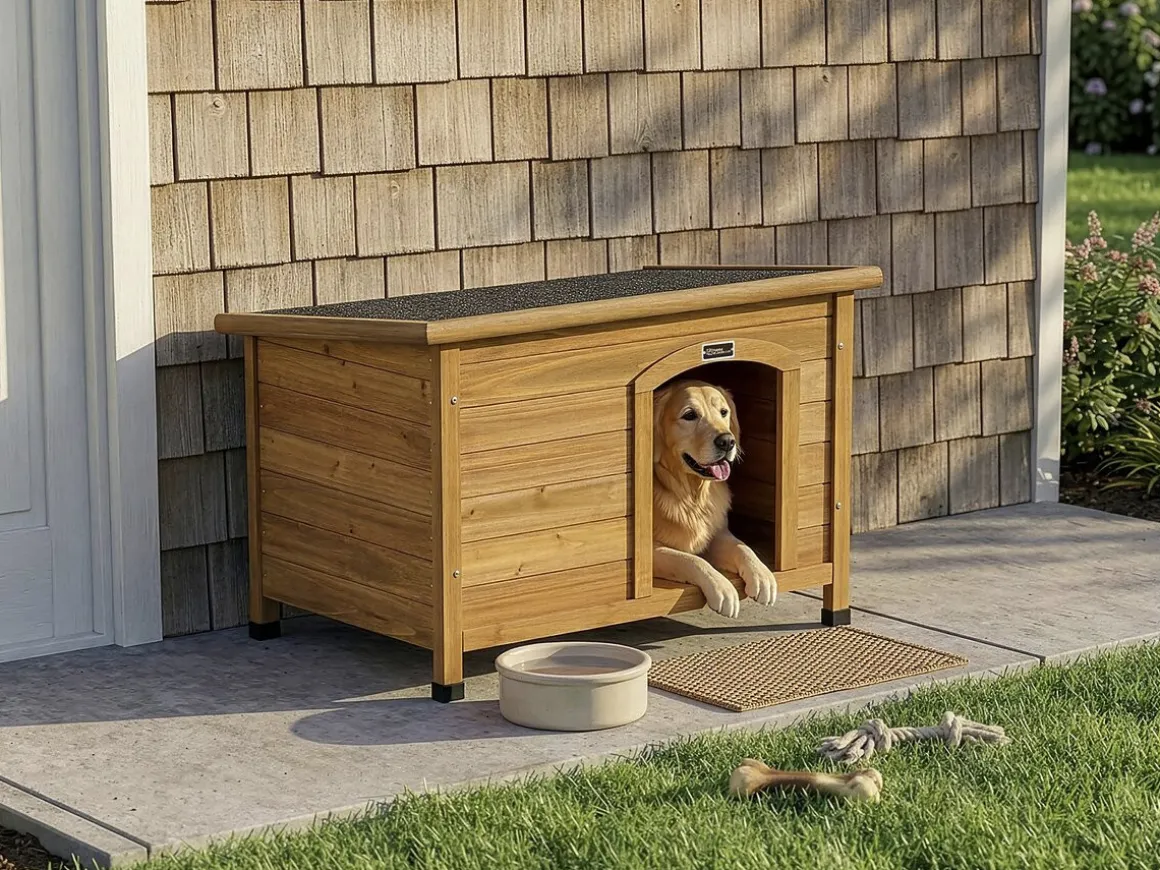 Niche pour chien en bois "Max" - 85 x 57 x 58 cm - Marron