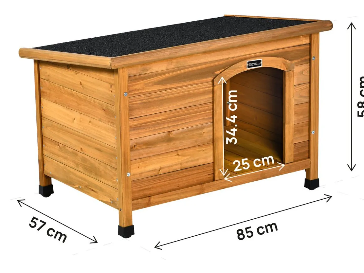 Niche pour chien en bois "Max" - 85 x 57 x 58 cm - Marron