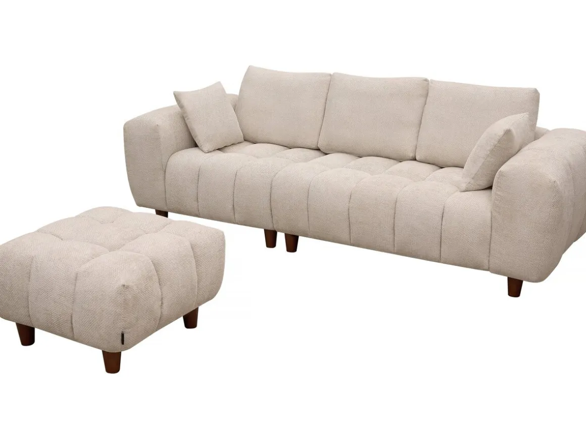 Ottoman pour canapé droit "Matignon" - 70 x 70 x 46 cm - Beige