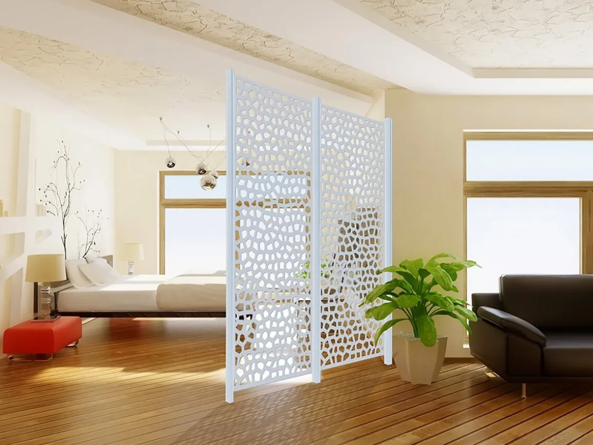 Panneau décoratif - " Mosaic " - Lot de 5 - 1.00 x 2.00 m - Blanc