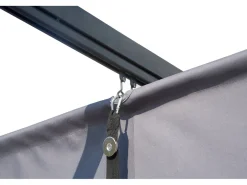 Pergola adossée avec toit rétractable - 3 x 3 m - Gris anthracite