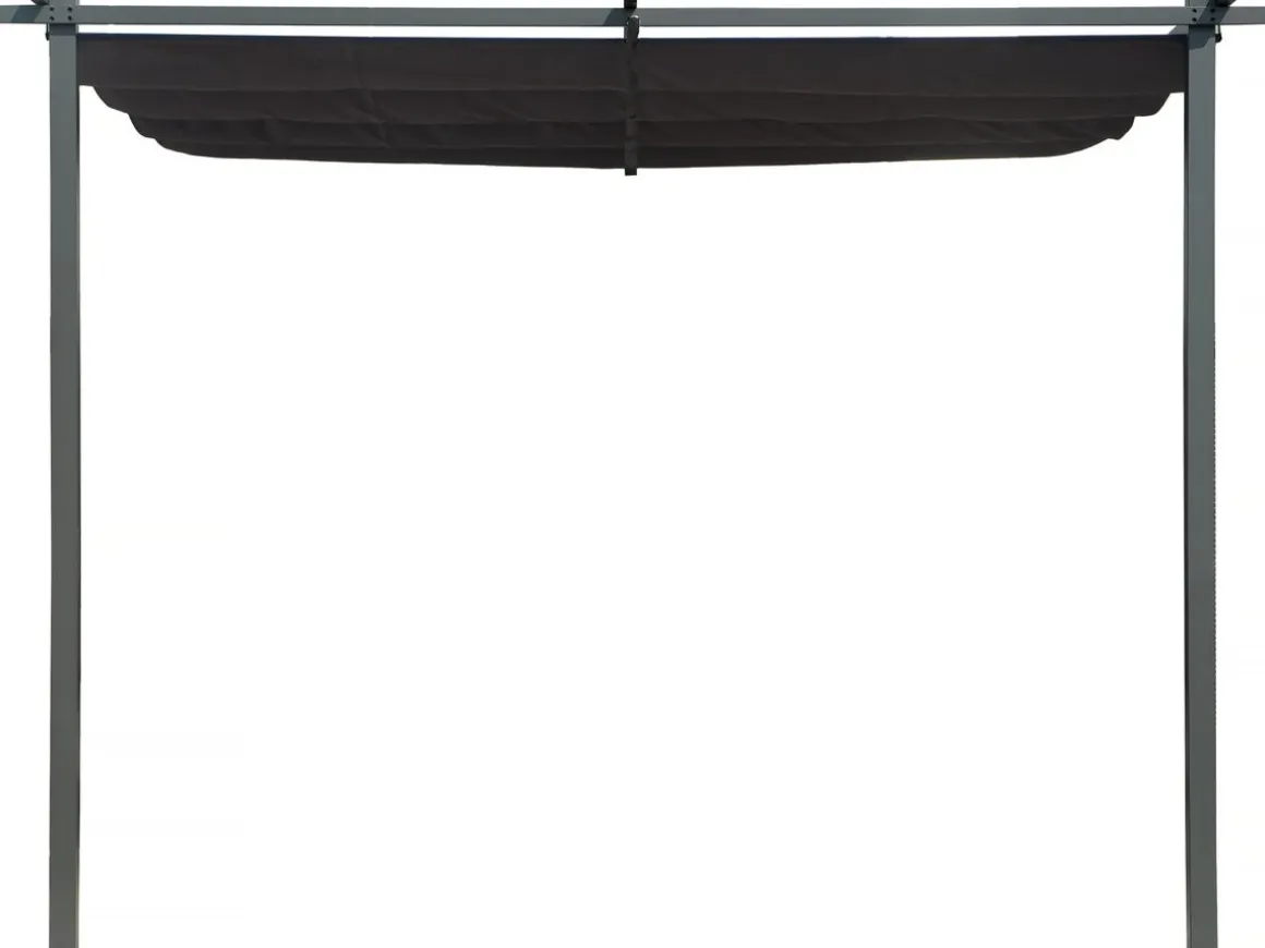 Pergola adossée avec toit rétractable - 3 x 3 m - Gris anthracite