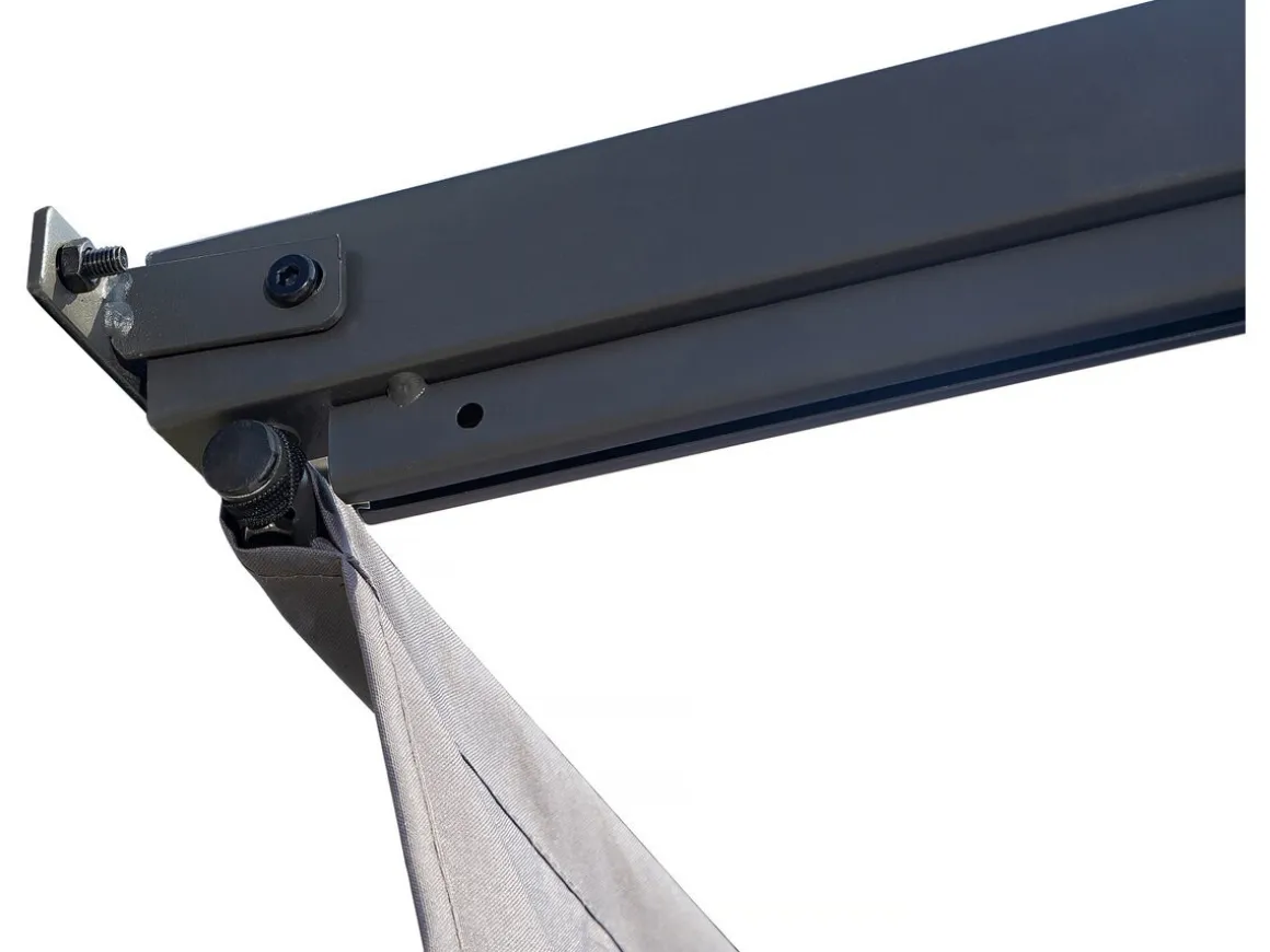 Pergola adossée avec toit rétractable - 3 x 3 m - Gris anthracite