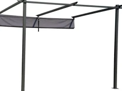 Pergola adossée avec toit rétractable - 3 x 3 m - Gris anthracite