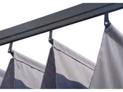 Pergola adossée en métal avec toit rétractable -  3 x 4 m - Gris anthracite