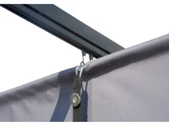 Pergola adossée en métal avec toit rétractable -  3 x 4 m - Gris anthracite
