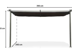 Pergola adossée en métal avec toit rétractable -  3 x 4 m - Gris anthracite