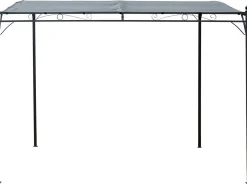 Pergola adossée inclinée en métal - 3 x 2.5 m - Gris