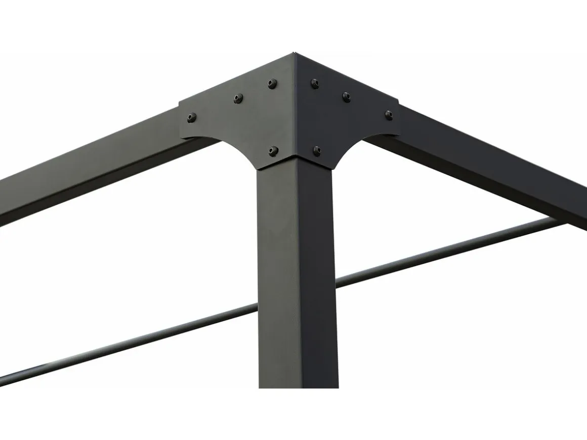 Pergola avec toit coulissant en métal "Courtenay" - 3 x 4 m - Gris