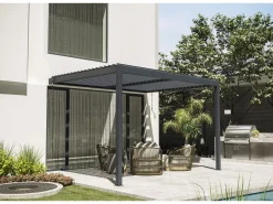 Pergola bioclimatique adossée avec led 