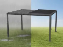 Pergola bioclimatique autoportante avec lames orientables