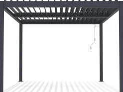 Pergola bioclimatique avec led "Windsor premium" en aluminium 3 x 4 - Gris