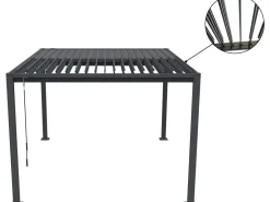 Pergola bioclimatique avec store en acier galvanisé