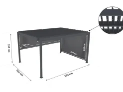 Pergola bioclimatique avec 2 stores en aluminium 