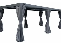 Pergola bioclimatique en aluminium avec rideau et moustiquaire 