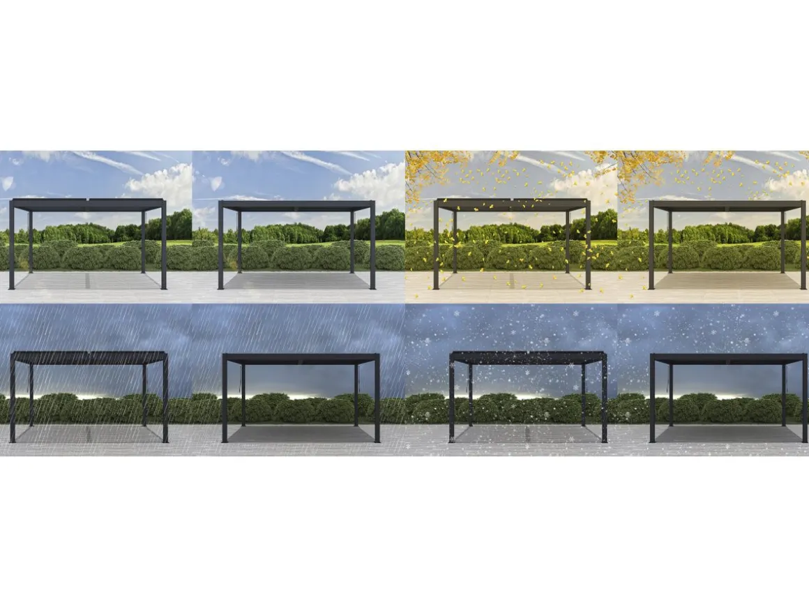 Pergola bioclimatique en aluminium "Windsor" - 3 x 4 m - Anthracite