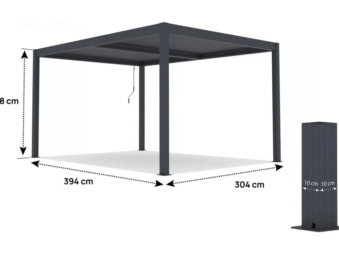 Pergola bioclimatique en aluminium "Windsor" - 3 x 4 m - Anthracite