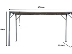 Pergola bioclimatique en tissu "Lodge" 3 x 4 m - Taupe