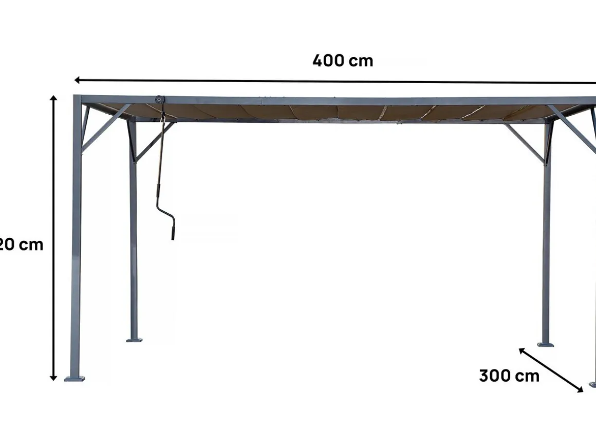 Pergola bioclimatique en tissu "Lodge" 3 x 4 m - Taupe