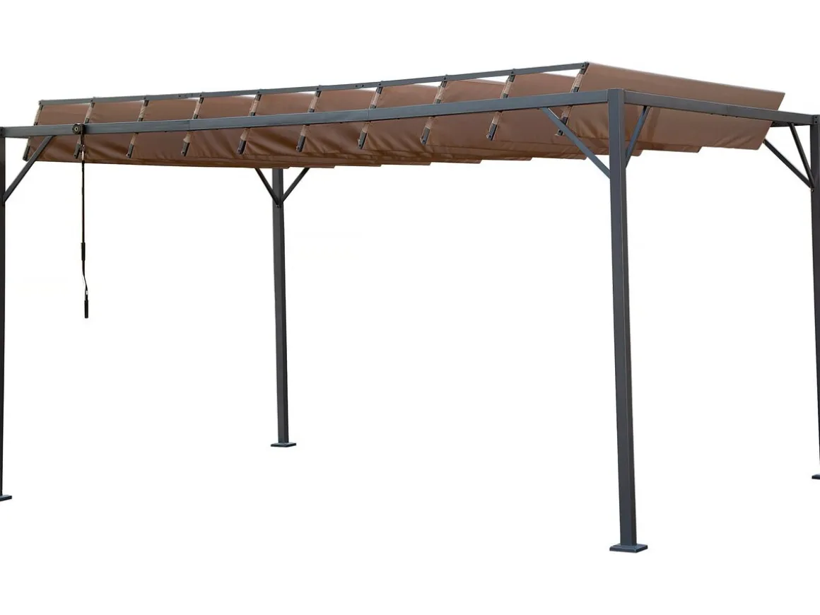 Pergola bioclimatique en tissu "Lodge" 3 x 4 m - Taupe