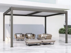 Pergola bioclimatique "Windsor" - 3 x 4 m - Taupe