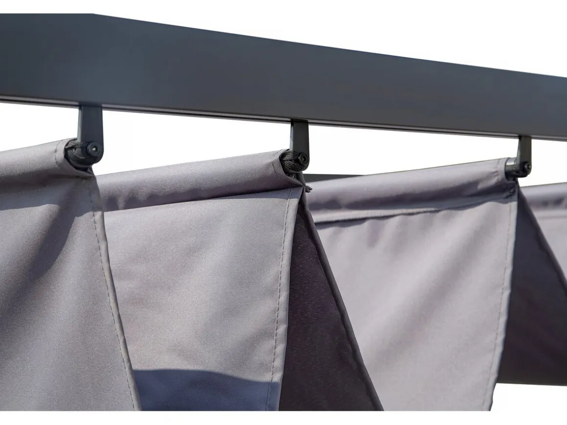 Pergola en aluminium avec toit rétractable - 3 x 4 m - Gris anthracite