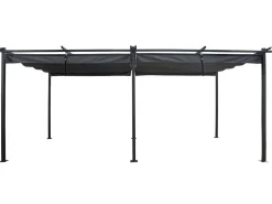 Pergola en métal avec toit rétractable - 3 x 6 m - Anthracite