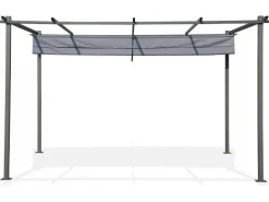 Pergola en métal avec toit rétractable - 3 x 4 m - Gris anthracite