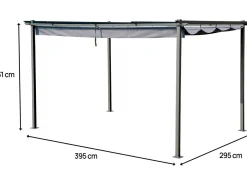 Pergola en métal avec toit rétractable - 3 x 4 m - Gris anthracite