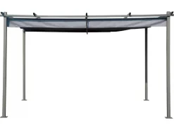 Pergola en métal avec toit rétractable - 3 x 4 m - Gris anthracite