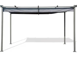 Pergola en métal avec toit rétractable - 3 x 4 m - Gris anthracite