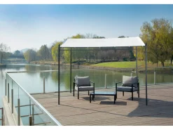 Pergola inclinée en métal - 3 x 2,5 m - Beige