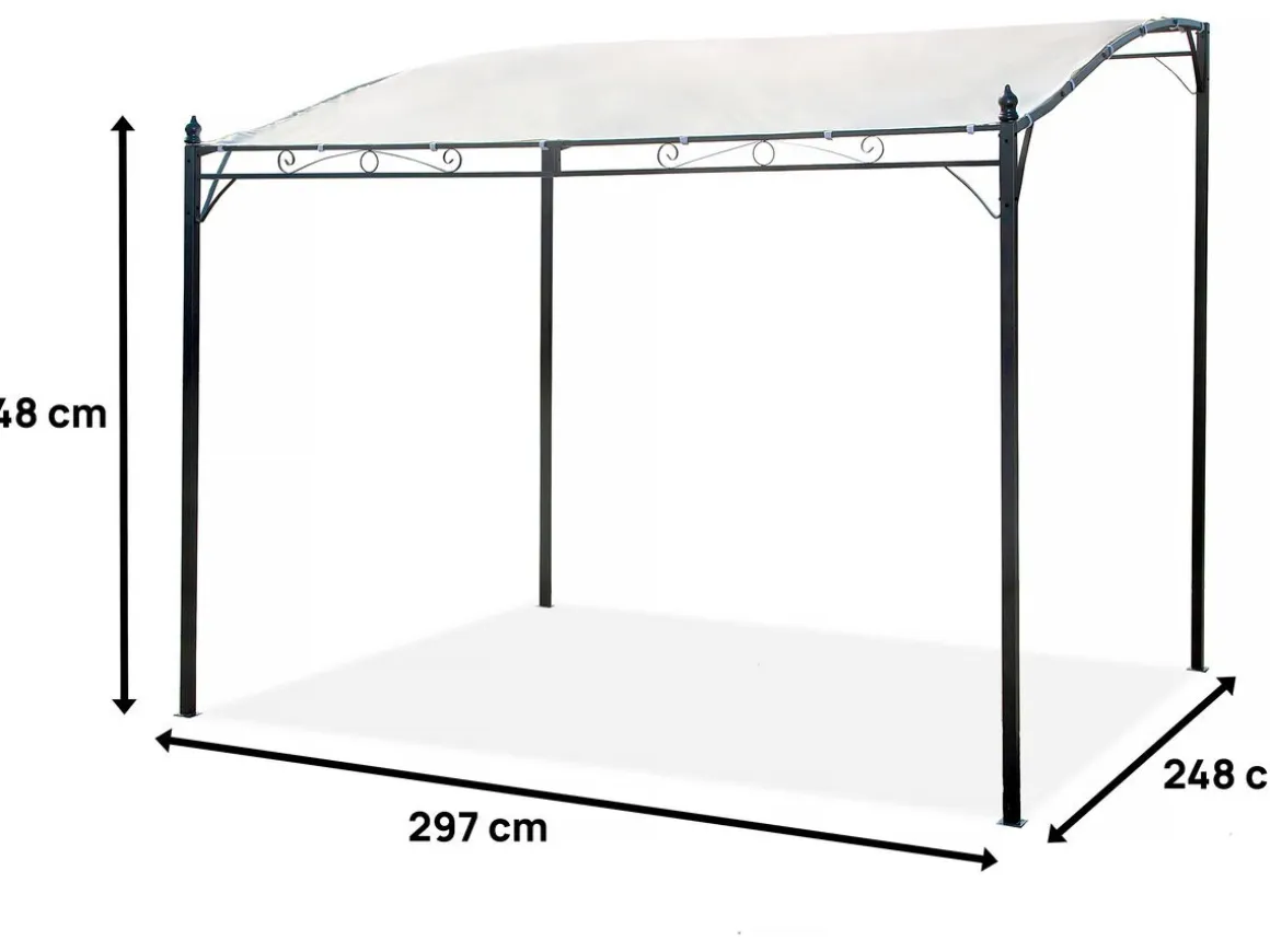 Pergola inclinée en métal - 3 x 2,5 m - Beige