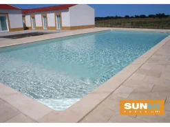 Piscine acier enterrée rectangle fond plat "Sunkit" - 7.00 x 3.50 x 1.40 m + Escalier d'angle intérieur
