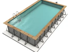Piscine acier enterrée rectangle fond plat 