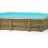 Piscine bois " Brazilia 145 "  5.86 x 3.86 x 1.44 m - Bâche à bulles 180 µ - Bâche hiver 280 g/m²