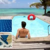 Piscine bois " Cordoue " - 3.48 x 2.15 x 1.18 m + Bâche à bulles 180 µ - Bâche hiver 280 g/m²