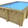 Piscine bois rectangle " Aruba 140 "- 5.00 x 3.00 x 1.38 m + Pompe à chaleur  3.5 kw/h