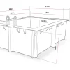 Piscine bois rectangle " Caimans 120  " - 4.10 x 3.00 x 1.24  m
