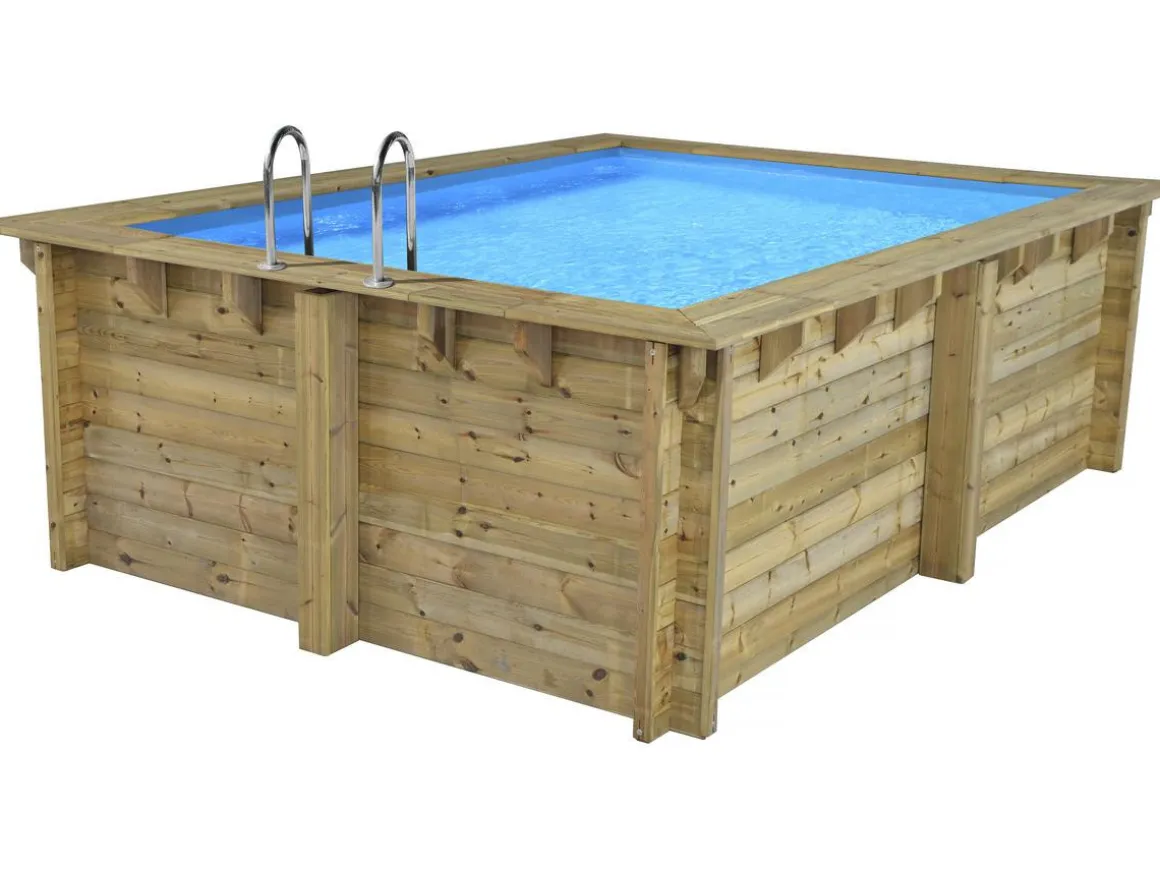 Piscine bois rectangle " Caimans 120 " - 4.10 x 3.00 x 1.24 m