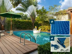 Piscine bois rectangle " Panama "- 6.20 x 4.10 x 1.45 m + Bâche à bulles 180 µ - Bâche hiver 280 g/m² +