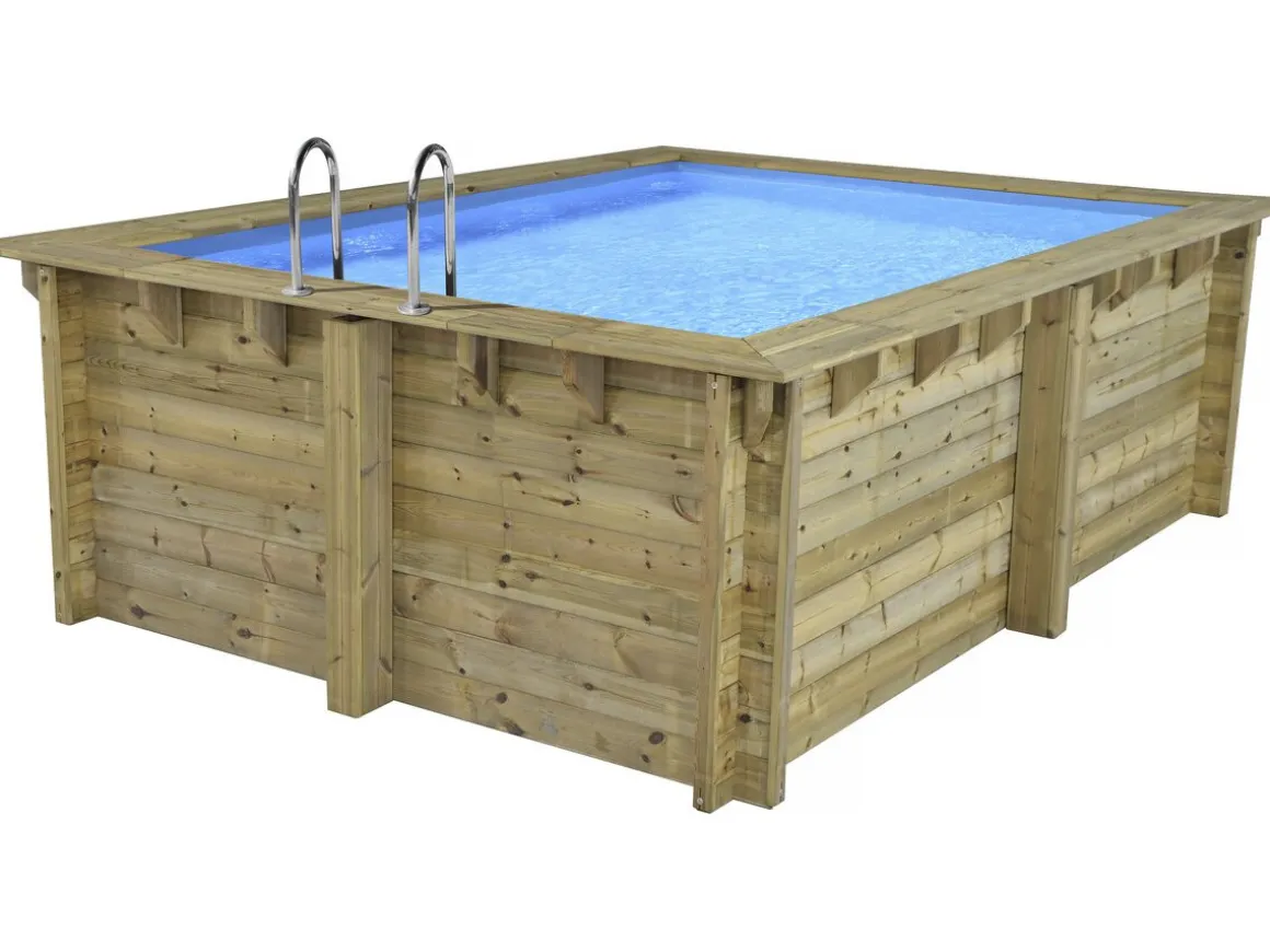 Piscine bois rectangle " Zanzibar "- 3,50 x 2,30 x 1,24 m