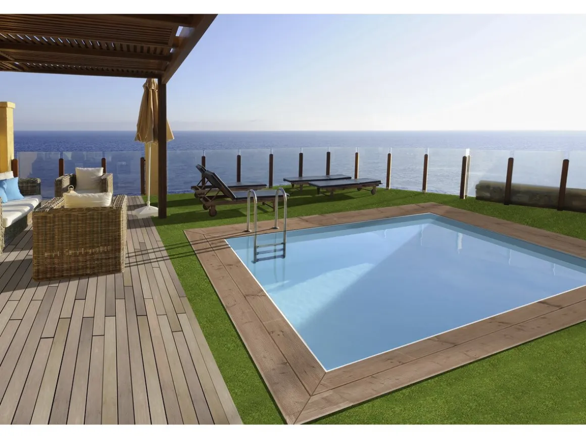 Piscine bois rectangle " Zanzibar "- 3,50 x 2,30 x 1,24 m