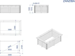 Piscine bois rectangle 