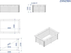 Piscine bois rectangle 