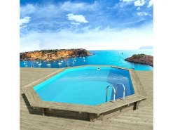 Piscine bois " Seychelles " - 4.00 x 3.00 x 1.20 m + Pompe à chaleur 3.5 kw/h