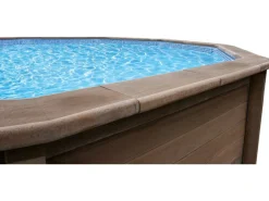 Piscine béton aspect bois en kit décagonale - 4.95 x 1.40 m