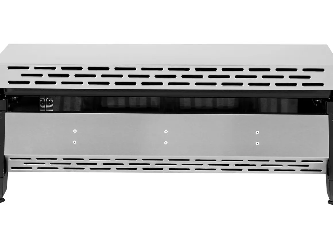 Plancha à gaz avec 3 bruleurs et couvercle en métal "Fasto" - 7,5 kw - Gris
