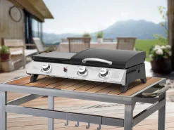 Plancha gaz avec couvercle