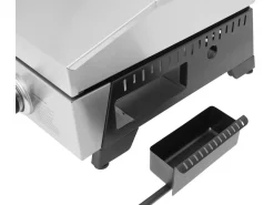 Plancha à gaz en inox avec 4 bruleurs et couvercle
